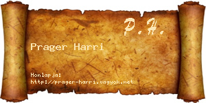 Prager Harri névjegykártya